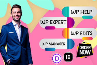 expert wordpress virtual assistant do edits or fixes, wordpress help, wp manager