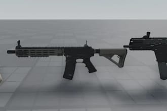 model gun weapons and game assets in 3d for roblox games