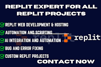develop custom replit web applications and site replit debug automation