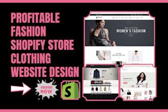 design modern fashion store shopify clothing store  dropshipping shopify website