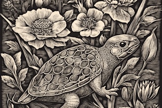create artistic linocut illustration in my style