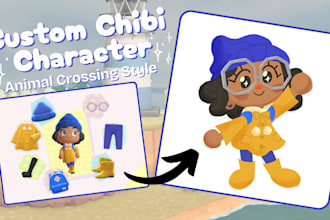 create a custom drawing of you as a cute chibi character