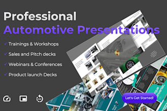 design automotive presentations for training, sales, webinars, and pitch decks