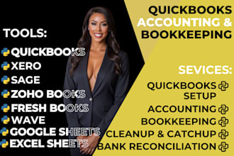 setup, clean up, catch up, bookkeeping, accounting in quickbooks, xero, wave