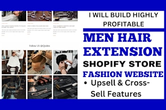 build high profitable hair extension shopify store fashion salon website
