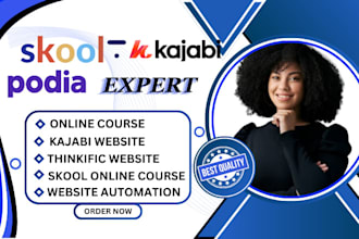 setup skool community skool online course kajabi website kajabi online course