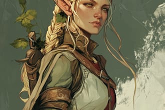design dnd party and fantasy dnd character, concept art