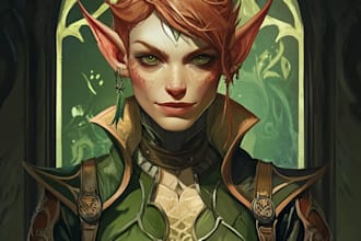 design realistic fantasy dnd character illustration