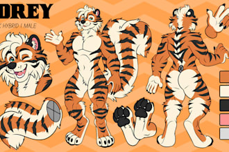 design custom nsfw furry art reference sheet fursona character furry ref sheet