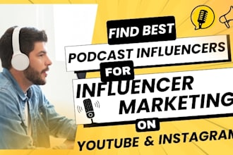 find best youtube, instagram, tiktok, podcast influencers email list