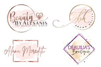 create exclusive watercolor feminine logo design