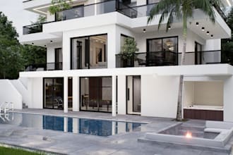 redesign 3d realistic apartment, interior 3d modeling, luxury villas, cgi render