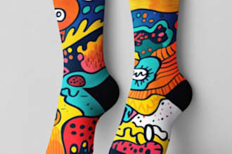 draw unique sock designs for you