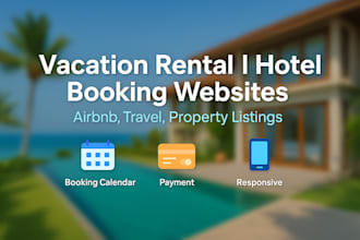 build vacation rental website, hotel booking, airbnb website, travel website