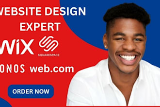design and build a stunning wix, squarespace, ionos, or web com website