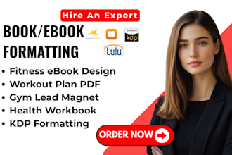 design health fitness ebook, workout plan pdf lead magnet, workbook, gym freebie