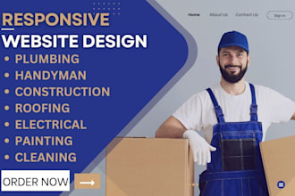 design plumbing, handyman, cleaning, electrician, painting, construction website