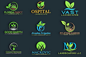 make professional landscape, agriculture, lawn care and farm business logo