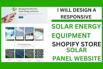 build solar energy equipment shopify store solar panel website