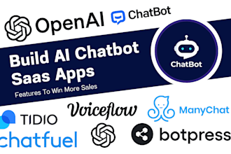 build ai chatbot with openai, manychat, chatfuel, tidio, botpress, voiceflow