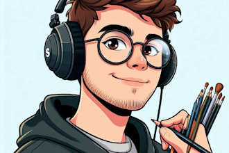 draw custom cartoon pfp avatar logo for youtube twitch