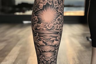 make custom realistic tattoo design, tattoo sleeve