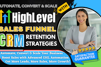 build gohighlevel sales funnel website with CRM retention for growth, automation