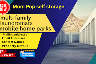 do list of multi family mobile home parks self storage laundromats lead list