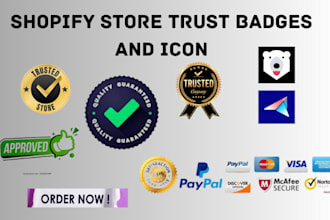 add trust badge icon to shopify store website  seoant conversion bear avada goat