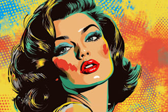draw pop art in retro comic style