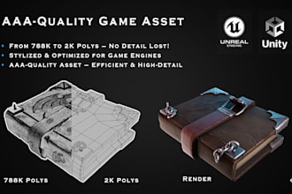 create 3d game assets or 3d props optimized for unreal or unity