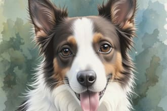 draw realistic portrait of your pets in watercolor