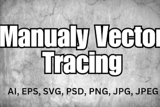 do manual vector tracing, logo or image into vector file ai, eps