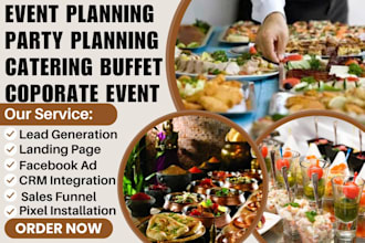 generate event and party planning leads catering buffet corporate event leads
