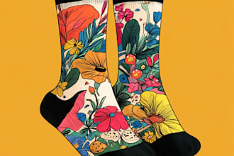 make sublimation all type of unique socks design and pattern