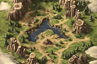 do  fantasy map illustration for dnd, novels and games in my style