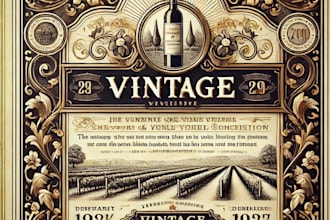 elegant vintage,inspired wine label design