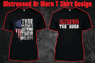 do distressed or worn t shirt design