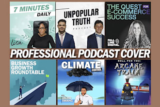 make modern podcast cover art logo and any graphics design for your business