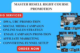 promote master resell rights course email marketing campaign salesfunnel