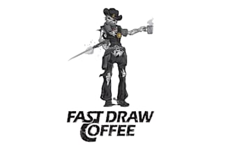 design fast draw coffee logo