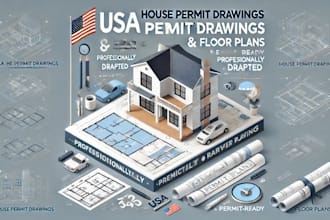 be usa draftsman architect of house permit drawings, floor plan