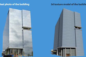 make low poly 3d city texture models