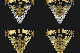 design looking modern classy honey vapors logo