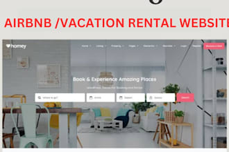 build airbnb website, vacation rental, hotel booking property management website
