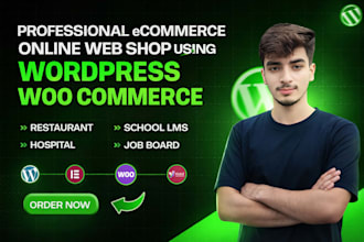 design a professional ecommerce online webshop using wordpress woocommerce