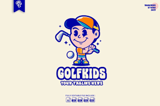 create sports cartoon golf logo