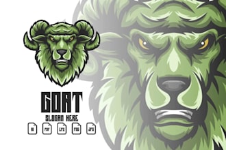 design vintage mascot goat head logo