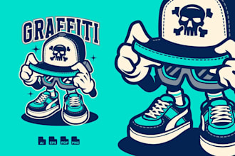 make amazing cartoon graffiti  logo