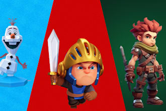 3d low poly character, low poly game assets 3d models for game and animation
